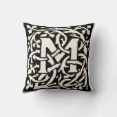 Vintages Monogramm M Art Nouveau Kissen (Rückseite)