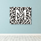 Vintages Monogramm M Art Nouveau Leinwanddruck (Insitu (Holzboden))