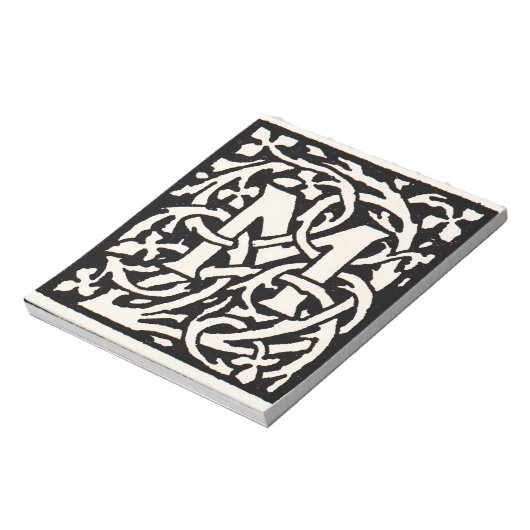 Vintages Monogramm M Art Nouveau Notizblock (Rotiert)