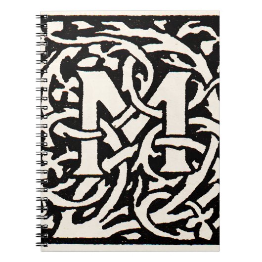 Vintages Monogramm M Art Nouveau Notizblock (Vorderseite)