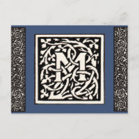 Vintages Monogramm M Art Nouveau