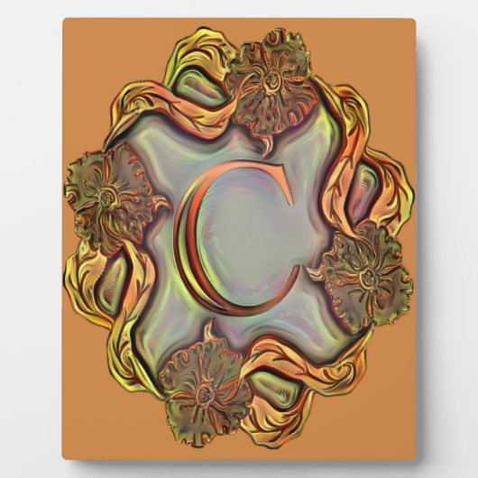 Vintages Monogramm mit dem Buchstaben C Fotoplatte (Vorderseite)