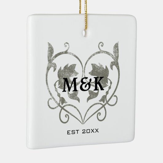 Vintages Monogramm Nr. 4 Keramikornament (Rechts)