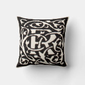 Vintages Monogramm R Art Nouveau Kissen (Rückseite)