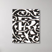 Vintages Monogramm R Art Nouveau Leinwanddruck (Vorderseite)