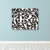 Vintages Monogramm R Art Nouveau Leinwanddruck (Insitu (Holzboden))