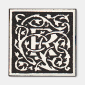 Vintages Monogramm R Art Nouveau Magnet (Vorne)