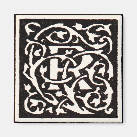 Vintages Monogramm R Art Nouveau Magnet (Vorne)