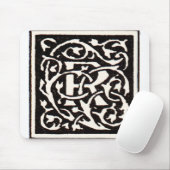 Vintages Monogramm R Art Nouveau Mousepad (Mit Mouse)
