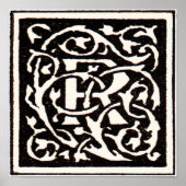 Vintages Monogramm R Art Nouveau Poster (Vorne)