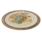 Vintages Monogramm Rosa und Gelbes Mädchen Schneidebrett (Ecke)