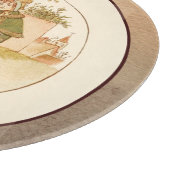 Vintages Monogramm Rosa und Gelbes Mädchen Schneidebrett (Ecke)