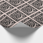 Vintages Monogramm-Rosen-Rosa-Pergament "D " des Geschenkpapier (Ecke)
