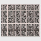 Vintages Monogramm-Rosen-Rosa-Pergament "D " des Geschenkpapier (Flach)