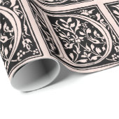 Vintages Monogramm-Rosen-Rosa-Pergament "D " des Geschenkpapier (Rolleneckpunkt)