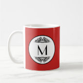 Vintages Monogramm Rot - Tasse (Links)