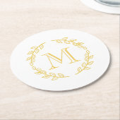 Vintages Monogramm Runder Pappuntersetzer (Angewinkelt)