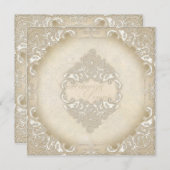 Vintages Monogramm-Schnürbarsch Einladung (Vorne/Hinten)