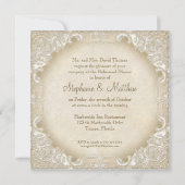 Vintages Monogramm-Schnürbarsch Einladung (Rückseite)