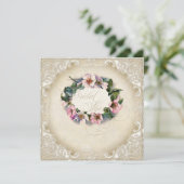 Vintages Monogramm-Schnürsenkel Einladung (Stehend Vorderseite)