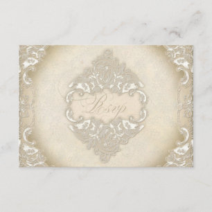 Vintages Monogramm Spitzen-Barock-Ätzen, formale S RSVP Karte