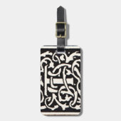 Vintages Monogramm T Art Nouveau Gepäckanhänger (Vorderseite vertikal)