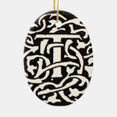 Vintages Monogramm T Art Nouveau Keramikornament (Hinten)