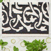 Vintages Monogramm T Art Nouveau Küchentuch (Gefaltet)