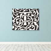 Vintages Monogramm T Art Nouveau Leinwanddruck (Insitu (Holzboden))