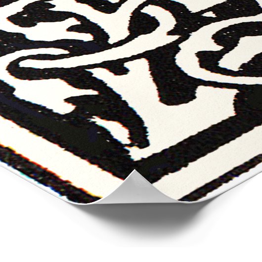 Vintages Monogramm T Art Nouveau Poster (Ecke)