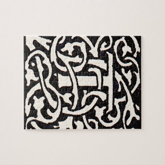 Vintages Monogramm T Art Nouveau Puzzle (Horizontal)