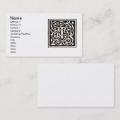 Vintages Monogramm T Art Nouveau Visitenkarte (Vorne/Hinten)