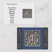 Vintages Monogramm T Art Nouveau Visitenkarte (Vorne/Hinten)