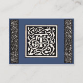 Vintages Monogramm T Art Nouveau Visitenkarte (Rückseite)