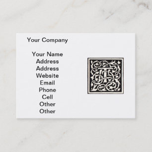 Vintages Monogramm T Art Nouveau Visitenkarte