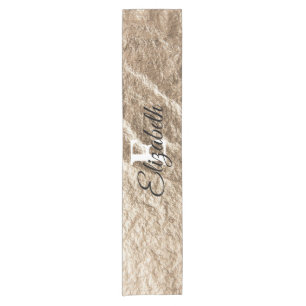 Vintages Monogramm-Typografie, vergoldetes Papier Kurzer Tischläufer