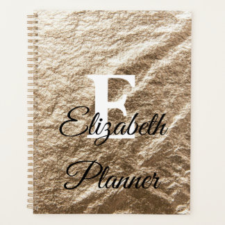 Vintages Monogramm-Typografie, vergoldetes Papier Planer