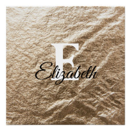 Vintages Monogramm-Typografie, vergoldetes Papier Poster