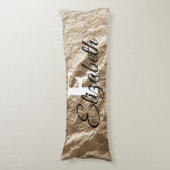 Vintages Monogramm-Typografie, vergoldetes Papier Seitenschläferkissen (Vorderseite Vertikal)