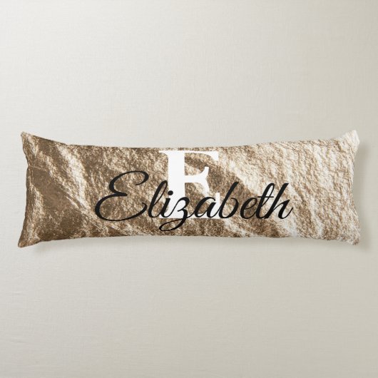 Vintages Monogramm-Typografie, vergoldetes Papier Seitenschläferkissen (Vorderseite)