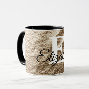 Vintages Monogramm-Typografie, vergoldetes Papier Tasse