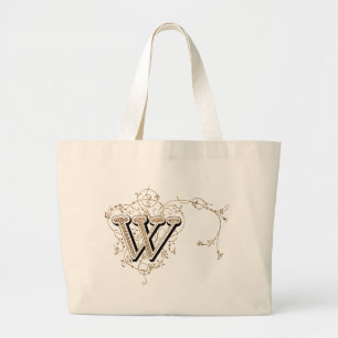 Vintages Monogramm "W" - Beutel Jumbo Stoffbeutel