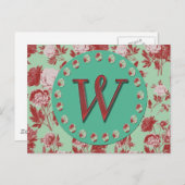 Vintages Monogramm W Postkarte (Vorne/Hinten)