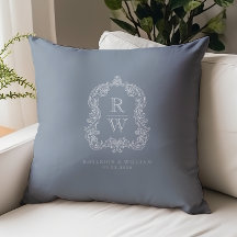 Vintages Monogramm Wappen: Dusty Blue Wedding