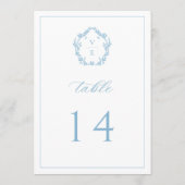 Vintages Monogramm Wappen Light Blue Tischnummer (Rückseite)
