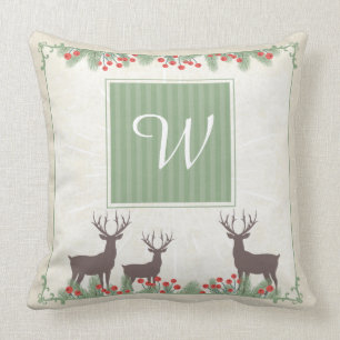 Vintages Monogramm Weihnachtsbaumkissen Kissen