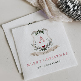 Vintages Monogramm Weihnachtspapier Napkins Serviette