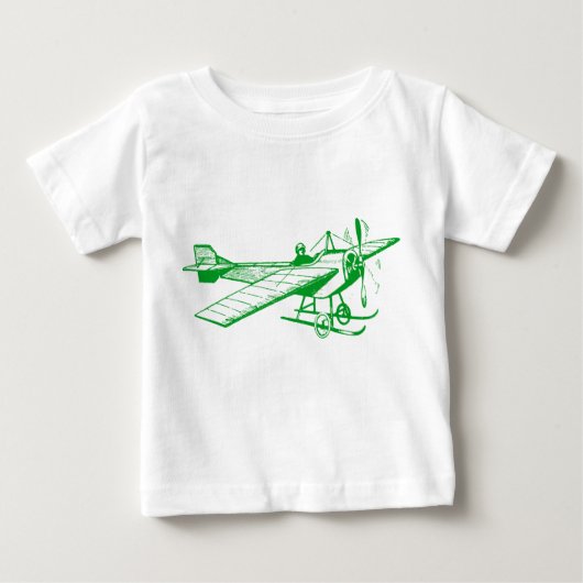 Vintages Monoplane - grünes Gras Baby T-shirt (Vorderseite)