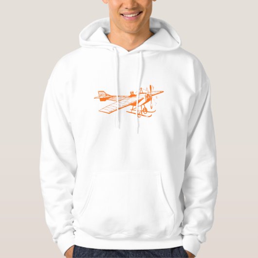 Vintages Monoplane - Orange Hoodie (Vorderseite)