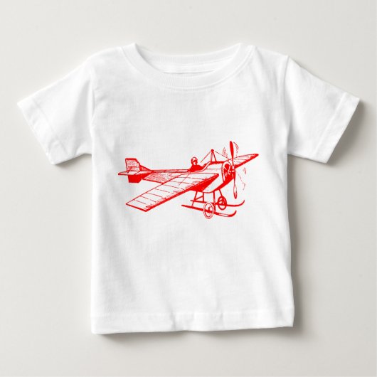 Vintages Monoplane - Rot Baby T-shirt (Vorderseite)